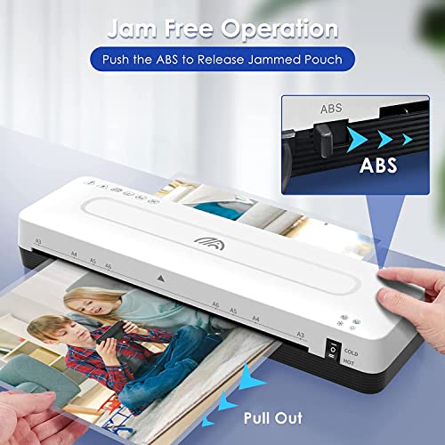 Laminator Machine 13Inch Laminating Machine - A3 Lamination Machine with 30 Laminating Pouches, Cold and Thermal Laminator Kit with Paper Cutter and Corner Rounder for Office Home School Use