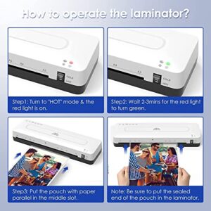 Laminator Machine 13Inch Laminating Machine - A3 Lamination Machine with 30 Laminating Pouches, Cold and Thermal Laminator Kit with Paper Cutter and Corner Rounder for Office Home School Use