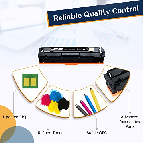 Colorking (with Chip) Compatible 055H Toner Cartridge Replacement for Canon 055H 055 High Capacity for Canon ImageCLASS MF743Cdw MF741Cdw MF745Cdw MF746Cdw Toner Printer (Black Cyan Magenta Yellow)