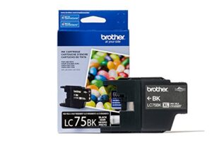 brother printer lc752pks 2 pack of lc-75bk cartridges ink – retail packaging