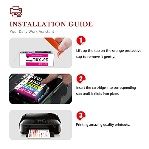 Toner Kingdom Compatible Ink Cartridge Replacement for Canon 280 281 PGI-280XXL CLI-281XXL PGI 280 CLI 281 XXL Ink for PIXMA TR7520 TR8520 TS6120 TS6220 TS6320 TS8120 TS9120 TS9520 Printer (5 Pack)