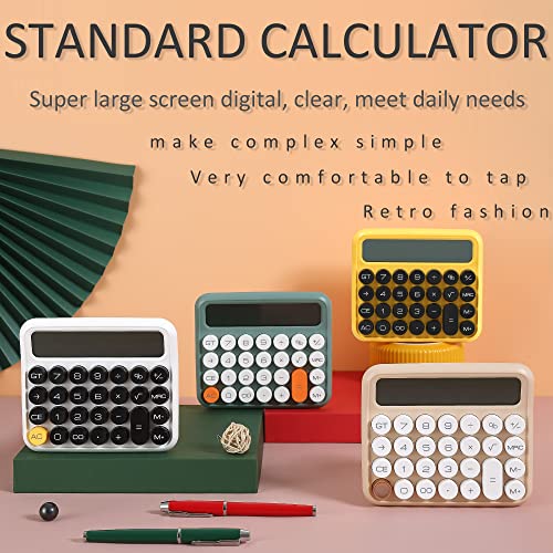 Standard Calculator 12 Digit,Desktop Large Display and Buttons,Pink Calculator with Large LCD Display for Office,School, Home & Business Use,Automatic Sleep,with Battery.6 * 5.15in