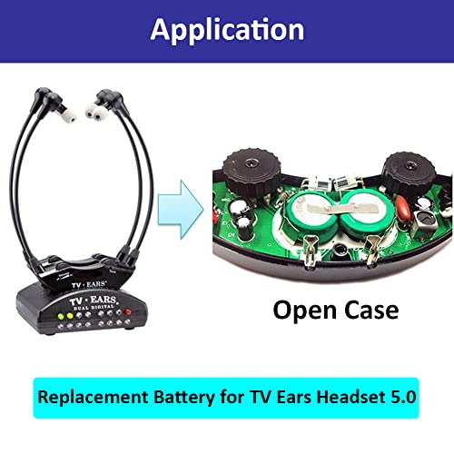 Enerpe 2.4V Replacement Batteries for TV Ears Headset 5.0 40810 (2-Pack)