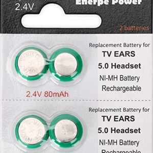 Enerpe 2.4V Replacement Batteries for TV Ears Headset 5.0 40810 (2-Pack)