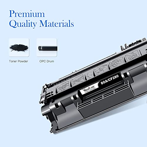 Valuetoner Compatible Toner Cartridge Replacement for HP 80A CF280A 80X CF280X 05A CE505A to use with Pro 400 M401n, M401dn, M401dne, MFP M425dn, M425dw, P2055DN Printer (2 Black)