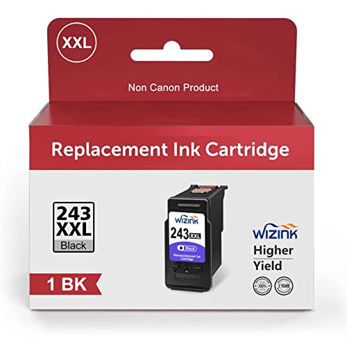 WIZINK 243 Black Ink XXL for Canon Printer Ink 243 PG 243XL 243 XXL cartidges pg-243 for Cannon mg2522 mx490 ts3322 tr4500 tr4520, mx492, mg2520, mg2922, ts302 and ts202