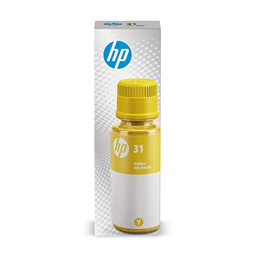 HP 31 | Ink Bottle | Yellow |Up to 8,000 pages per bottle|Works with HP Smart Tank Plus 651 and HP Smart Tank Plus 551 | 1VU28AN