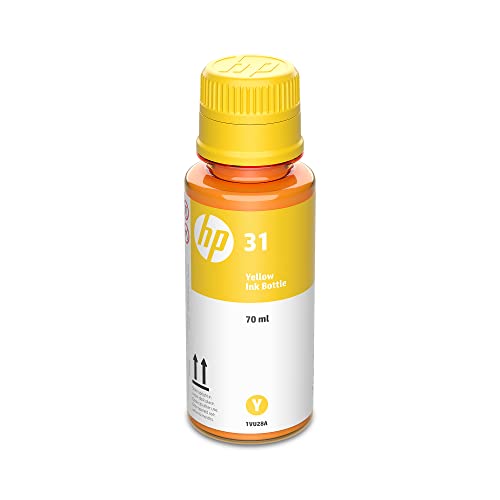 HP 31 | Ink Bottle | Yellow |Up to 8,000 pages per bottle|Works with HP Smart Tank Plus 651 and HP Smart Tank Plus 551 | 1VU28AN