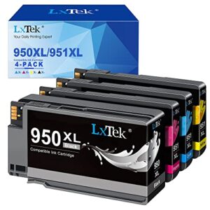 lxtek compatible ink cartridges replacement for hp 950xl 951xl 950 951 to compatible with officejet pro 8600 8610 8620 8630 8100 8625 8615 276dw 4 pack (black cyan magenta yellow) high yield