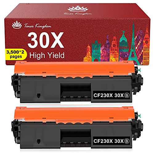 Toner Kingdom Compatible Toner Cartridge Replacement for HP 30X CF230X 30A CF230A for HP Pro MFP M203dw M227fdw M227fdn M203d M203dn M227sdn M227 M203 Printer (2 Black)