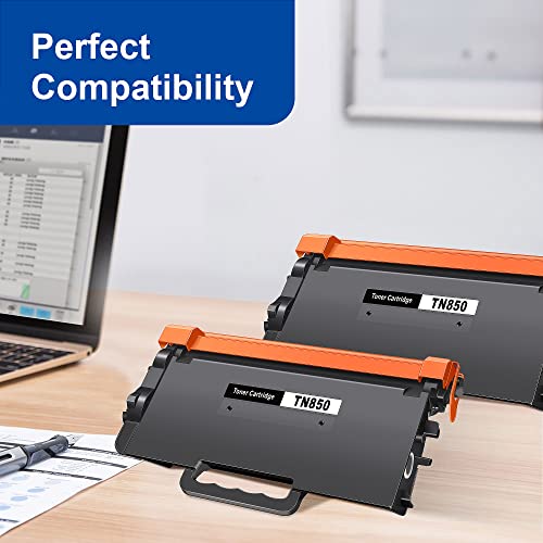 TN850 TN-850 Toner Cartridges Compatible for Brother TN850 TN 850 TN820 TN-820 for HL-L6200DW MFC-L5850DW MFC-L5700DW HL-L5200DW MFC-L5900DW (Black, 2 Pack)