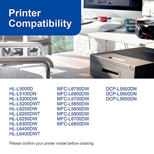 TN850 TN-850 Toner Cartridges Compatible for Brother TN850 TN 850 TN820 TN-820 for HL-L6200DW MFC-L5850DW MFC-L5700DW HL-L5200DW MFC-L5900DW (Black, 2 Pack)