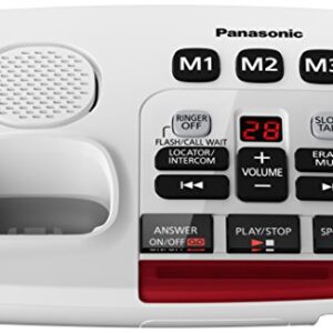 Panasonic Amplified Cordless Phone KX-TGM420W with Enhanced Noise Reduction and Digital Answering Machine - 1 Handset (White)