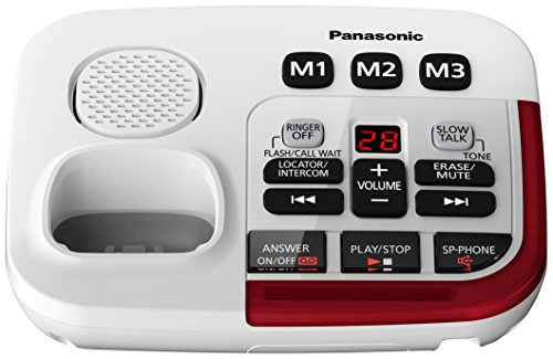 Panasonic Amplified Cordless Phone KX-TGM420W with Enhanced Noise Reduction and Digital Answering Machine - 1 Handset (White)