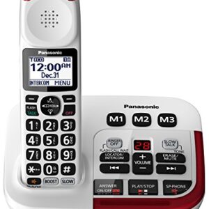 Panasonic Amplified Cordless Phone KX-TGM420W with Enhanced Noise Reduction and Digital Answering Machine - 1 Handset (White)