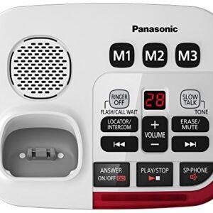 Panasonic Amplified Cordless Phone KX-TGM420W with Enhanced Noise Reduction and Digital Answering Machine - 1 Handset (White)