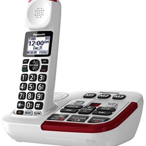 Panasonic Amplified Cordless Phone KX-TGM420W with Enhanced Noise Reduction and Digital Answering Machine - 1 Handset (White)