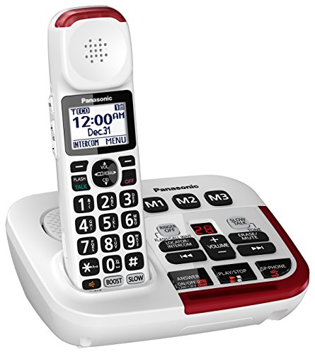 Panasonic Amplified Cordless Phone KX-TGM420W with Enhanced Noise Reduction and Digital Answering Machine - 1 Handset (White)