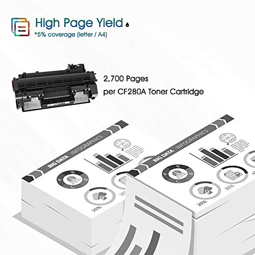 Cool Toner Compatible Toner Cartridge Replacement for HP 80A CF280A 80X CF280X for HP Laserjet Pro 400 M401n M401dn MFP M425dn M401dne M401dw M425dw M401 M425 Printer Toner Ink(Black, 2-Pack)