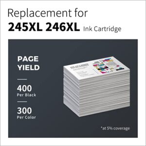 LEMERO UTRUST 245XL 246XL Combo Pack Remanufactured Ink Cartridge Replacement for Canon Ink Cartridges 245 and 246 for PIXMA MG2522 TS3122 MX492 MX490 MG2525 MG3022 TR4520 TR4522 Printer (2-Pack)