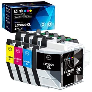 e-z ink pro lc3029xxl compatible ink cartridge replacement for brother lc3029 xxl lc3029bk lc 3029 to use with mfc-j5830dw mfc-j5830dwxl mfc-j5930dw mfc-j6535dw mfc-j6535dwxl mfc-j6935dw (4 pack)