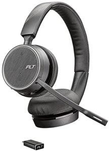 plantronics – voyager 4220 uc usb-c (poly) – bluetooth dual-ear (stereo) headset – connect to pc, mac, & desk phone – noise canceling – works with teams, zoom & more