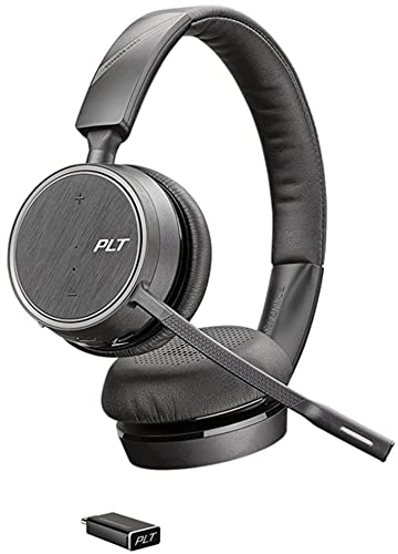 Plantronics - Voyager 4220 UC USB-C (Poly) - Bluetooth Dual-Ear (Stereo) Headset - Connect to PC, Mac, & Desk Phone - Noise Canceling - Works with Teams, Zoom & more