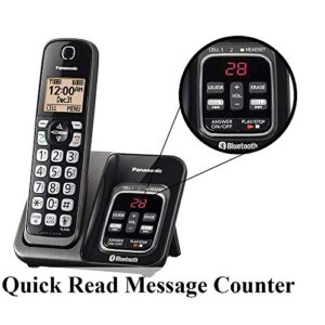 Panasonic KX-TG833SK Bluetooth Link2Cell Cordless Phone with Voice Assist and Answering Machine = 3 Handsets