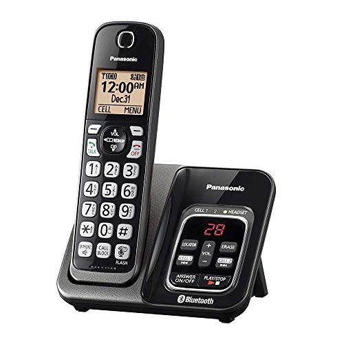 Panasonic KX-TG833SK Bluetooth Link2Cell Cordless Phone with Voice Assist and Answering Machine = 3 Handsets