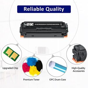 414X Toner Cartridges 4 Pack Compatible Replacement for HP 414X W2020X 414A W2020A Work with Color Pro MFP M479fdw M479fdn M454dw M454dn Printer (Black Cyan Magenta Yellow)