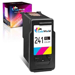 coloworld remanufactured ink cartridge replacement for canon 241 cl-241xl for pixma mg3620 mg3600 mx452 mg2120 mg3520 mx472 mg3220 mx432 mg2220 mx512 mg3122 mg3222 mg3120 printer (1 color)