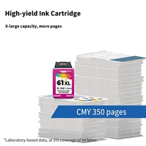 Ubinki 61XL Ink Cartridge Color HP61 HP61XL Replacement for HP Ink 61 XL for Envy 4500 5530 4502 4501 5535 5534 DeskJet 2540 1000 1055 1010 1510 3050 3510 OfficeJet 4630 4635 Printer Tricolor 2-Pack