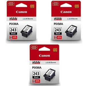 canon 3 pack pg-243 black ink cartridge for pixma ip, mx, mg, ts, and tr series printers – 5.6ml