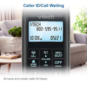 VTECH VS122-16 Retro-Design DECT 6.0 Cordless Phone: Bluetooth Connect to Cell, Call Blocker, Answering System, Full-Duplex Speakerphone, Up to 1000 Phonebook Contacts & 1000 Call Block Entries