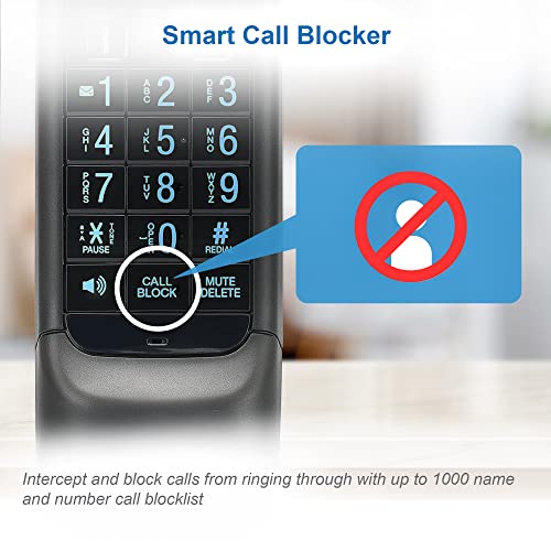 VTECH VS122-16 Retro-Design DECT 6.0 Cordless Phone: Bluetooth Connect to Cell, Call Blocker, Answering System, Full-Duplex Speakerphone, Up to 1000 Phonebook Contacts & 1000 Call Block Entries