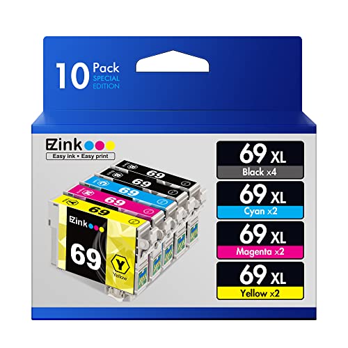 E-Z Ink (TM Remanufactured Ink Cartridge Replacement for Epson 69 T069 to use with Stylus C120 CX5000 CX6000 CX8400 CX9400 NX215 NX305 NX400 NX410 NX415 NX515 Workforce 1100 30 310 615 (10 Pack)