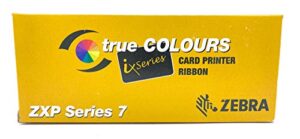 zebra technologies 800077-740 true colors ix series color ribbon for zxp series, 7 compatible, ymcko, 250 labels per roll