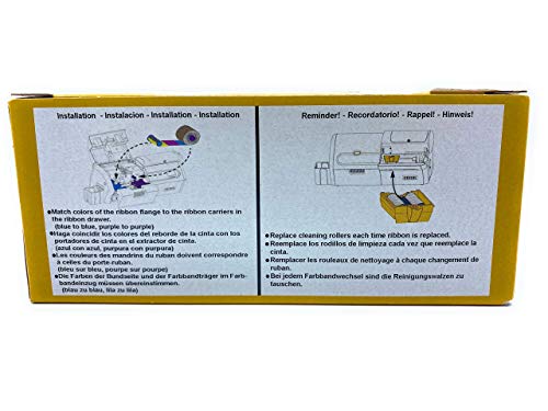 ZEBRA Technologies 800077-740 True Colors IX Series Color Ribbon for ZXP Series, 7 Compatible, Ymcko, 250 Labels per Roll