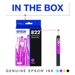 EPSON T822 DURABrite Ultra -Ink Standard Capacity Magenta -Cartridge (T822320-S) for Select Epson Workforce Pro Printers