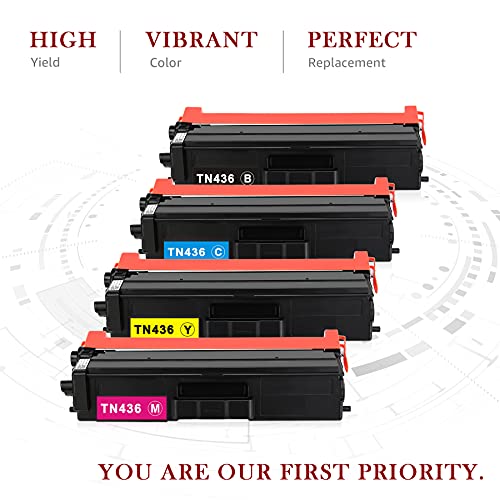 Toner Kingdom Compatible Toner Cartridge Replacement for Brother TN436 TN433 High Yield TN-436 433 TN431 431 for Brother HL-L8360CDW HL-L8360CDWT MFC-L8900CDW HL-L8260CDW MFC-L8610CDW Printer (4 Pack)
