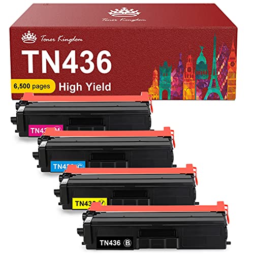 Toner Kingdom Compatible Toner Cartridge Replacement for Brother TN436 TN433 High Yield TN-436 433 TN431 431 for Brother HL-L8360CDW HL-L8360CDWT MFC-L8900CDW HL-L8260CDW MFC-L8610CDW Printer (4 Pack)