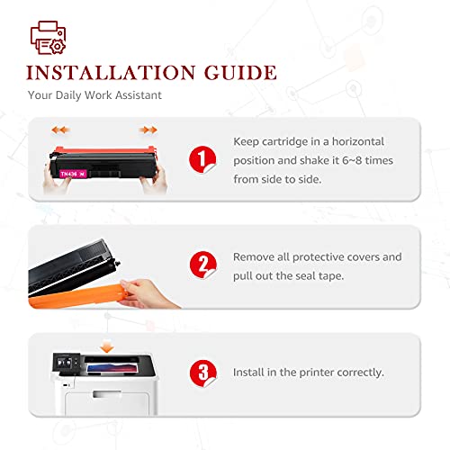 Toner Kingdom Compatible Toner Cartridge Replacement for Brother TN436 TN433 High Yield TN-436 433 TN431 431 for Brother HL-L8360CDW HL-L8360CDWT MFC-L8900CDW HL-L8260CDW MFC-L8610CDW Printer (4 Pack)