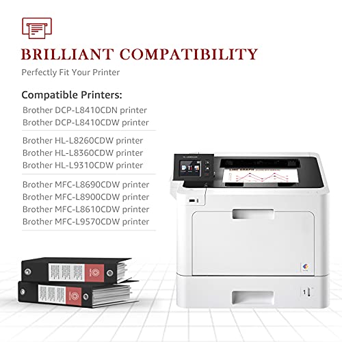 Toner Kingdom Compatible Toner Cartridge Replacement for Brother TN436 TN433 High Yield TN-436 433 TN431 431 for Brother HL-L8360CDW HL-L8360CDWT MFC-L8900CDW HL-L8260CDW MFC-L8610CDW Printer (4 Pack)