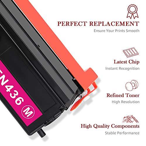 Toner Kingdom Compatible Toner Cartridge Replacement for Brother TN436 TN433 High Yield TN-436 433 TN431 431 for Brother HL-L8360CDW HL-L8360CDWT MFC-L8900CDW HL-L8260CDW MFC-L8610CDW Printer (4 Pack)