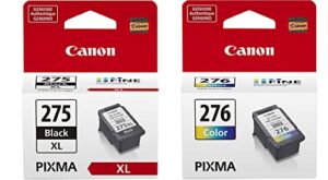 canon pg-275 xl black and canon cl-276 color ink cartridges (retail packaging)