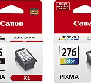 Canon PG-275 XL Black and Canon CL-276 Color Ink Cartridges (Retail Packaging)