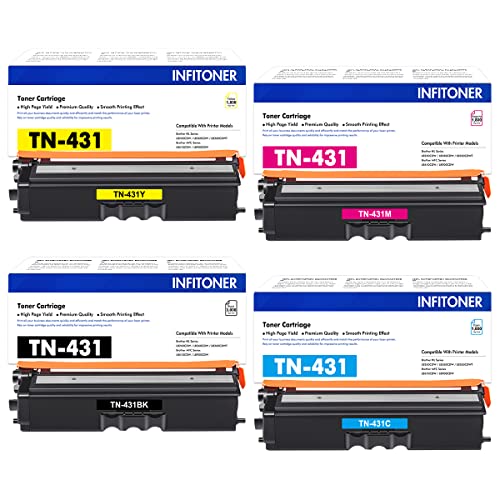 TN431 TN-431 Toner Cartridge Compatible Replacement for Brother TN431BK TN431C TN431M TN431Y TN431 TN-431 for Brother HL-L8360CDW MFC-L8900CDW HL-L8260CDW MFC-L8610CDW HL-L8360CDWT Printer