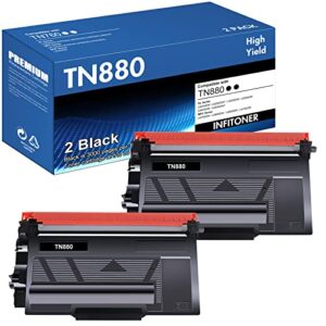 tn880 super high yield toner cartridge 2 pack black replacement for brother tn880 tn-880 tn 880 toner cartridge for brother hl-l6200dw l6200dwt l6400dw l6400dwt mfc-l6700dw l6800dw l6900dw printer