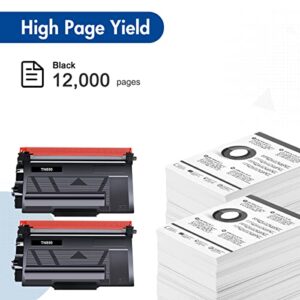 TN880 Super High Yield Toner Cartridge 2 Pack Black Replacement for Brother TN880 TN-880 TN 880 Toner Cartridge for Brother HL-L6200DW L6200DWT L6400DW L6400DWT MFC-L6700DW L6800DW L6900DW Printer