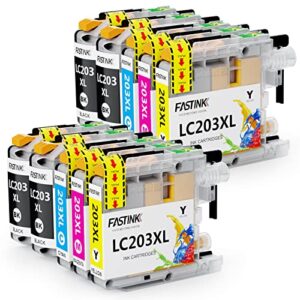lc201 lc203 ink cartridges | high yield |10 pack (4bk/2c/2m/2y) | replacement for brother lc203 work with brother mfc-j480dw, mfc-j4420dw, mfc-j680dw printer for brother lc203 ink cartridges